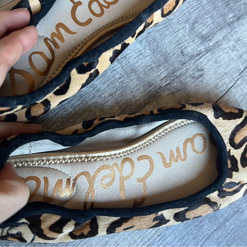 Sam Edelman Felicia Leopard Print Ballet Flats Calf Hair Size 7 - Picture 7 of 11
